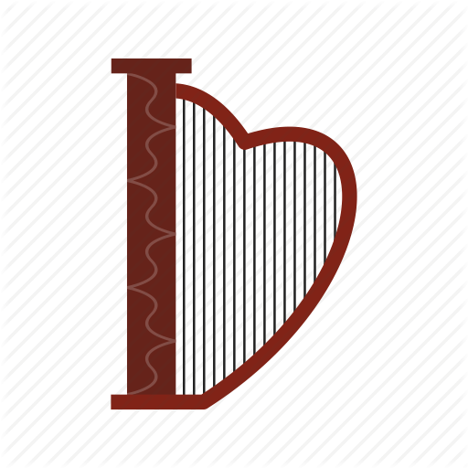 Harp Shape Logo - Antique, art, harp, instrument, lyre, musical, shape icon