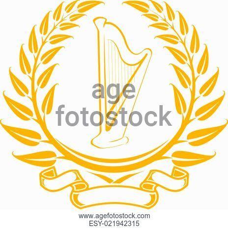 Harp Shape Logo - Crown harp shape Stock Photos and Images | age fotostock
