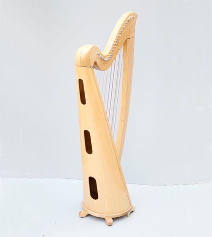 Harp Shape Logo - Saffron 34 Strings Lever Harp with Carry Bag