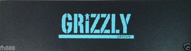 Skateboard Diamond Grizzly Logo - Diamond Bear Grizzly Blue Stamp Print Skateboard Grip Tape 9 X 33