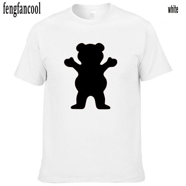 Skateboard Diamond Grizzly Logo - fengfancool brand Men Women Hip Hop GRIZZLY GRIP t shirt Diamond