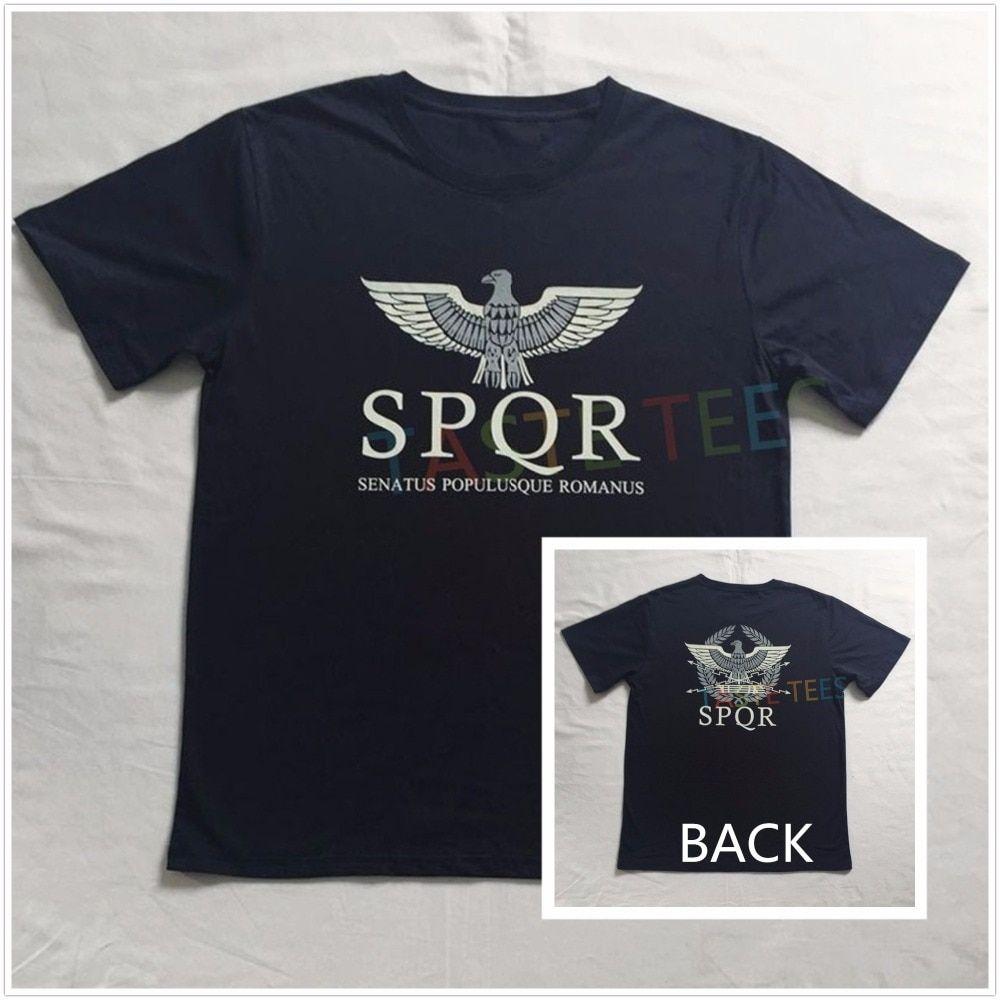 Military Eagle Logo - New SPQR Roman Rome Senate Military Faction Eagle Logo T Shirt Men