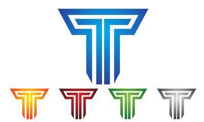 Blue Letter T Logo - tech System