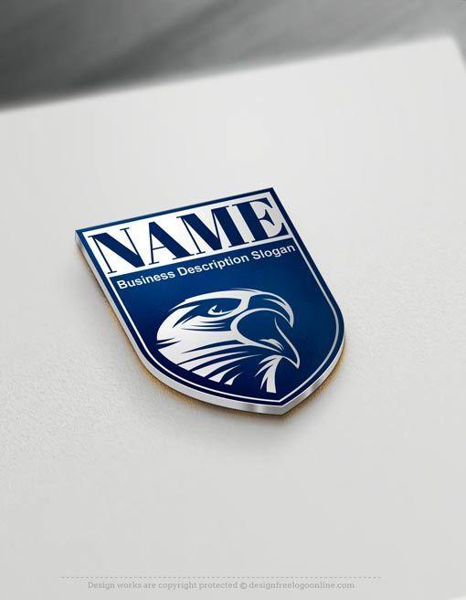 Blue Eagle Shield Logo - Create a Logo Free - Eagle Shield Logo Templates | Best Security ...