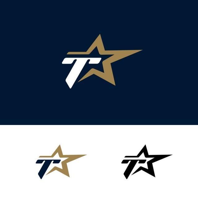 Blue Letter T Logo - Letter T logo template with Star design element. Vector illustration