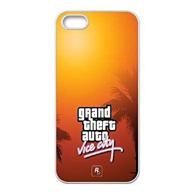 GTA Phone Logo - iPhone 5 5s Cell Phone Case White GTA Vice City Logo Vsffd: Amazon