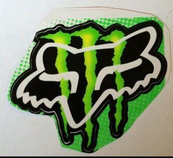 Cool Fox and Monster Logo - New Monster Energy With Fox Head Logo Racing Sticker!! Really