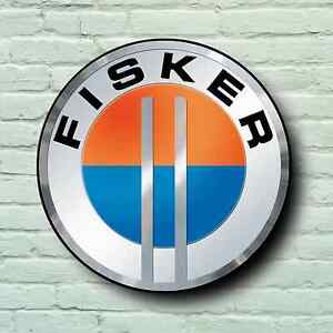 Karma Car Logo - FISKER BADGE LOGO 2FT GARAGE SIGN WALL PLAQUE USA ELECTRIC CAR KARMA