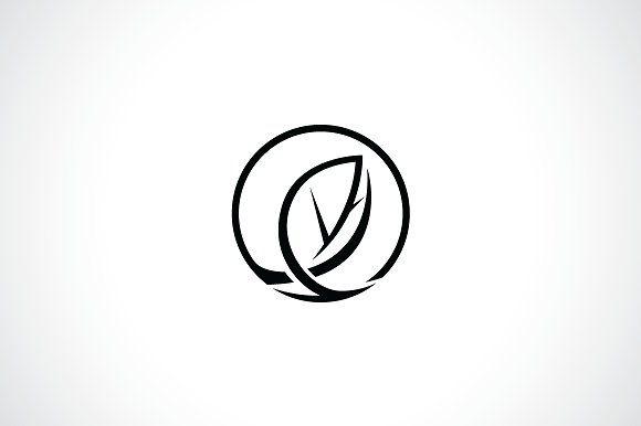 White Leaf Logo - Circle Leaf Logo Template Logo Templates Creative Market
