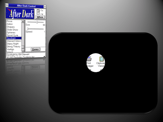Black Windows 1.0 Logo - Flying Toasters