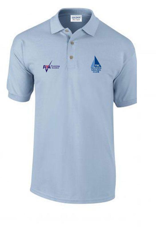 Light Blue Polo Logo - LIGHT BLUE Polo shirt with TSC logo and RYA logo Sailing Club