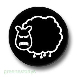 Cute Black and White Logo - Angry Sheep 1 Inch / 25mm Pin Button Badge Emo Goth Punk Animal Cute