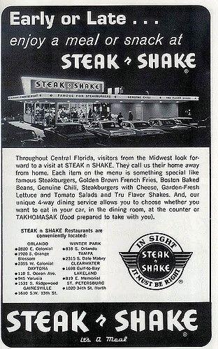 Old Steak and Shake Logo - 1973 Steak n Shake Advert | Tone Of Voice | Pinterest | Steak ...