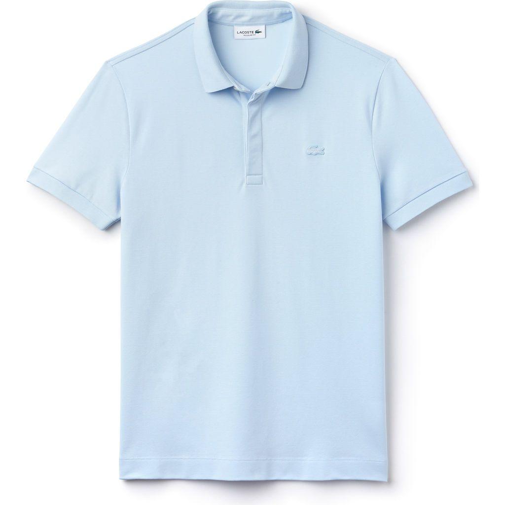 Light Blue Polo Logo - Lacoste Paris Edition Cotton Pique Men's Polo Shirt in Rill Light