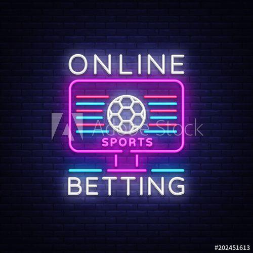 Bright Blue Sports Logo - Online betting neon sign. Sports betting. Online betting logo, neon ...