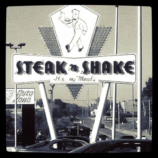 Old Steak and Shake Logo - Cool old Steak n Shake sign at what I believe is the oldest Steak n ...