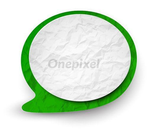 Green Message Bubble Logo - Wrinkled paper white-green speech bubble - 3901333 | Onepixel