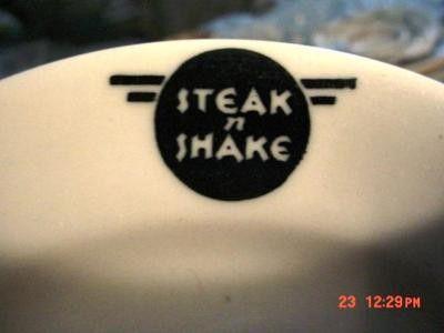 Old Steak and Shake Logo - 1940s STEAK 'N SHAKE HAMBURGERS DISH, OLD LOGO & MAKER