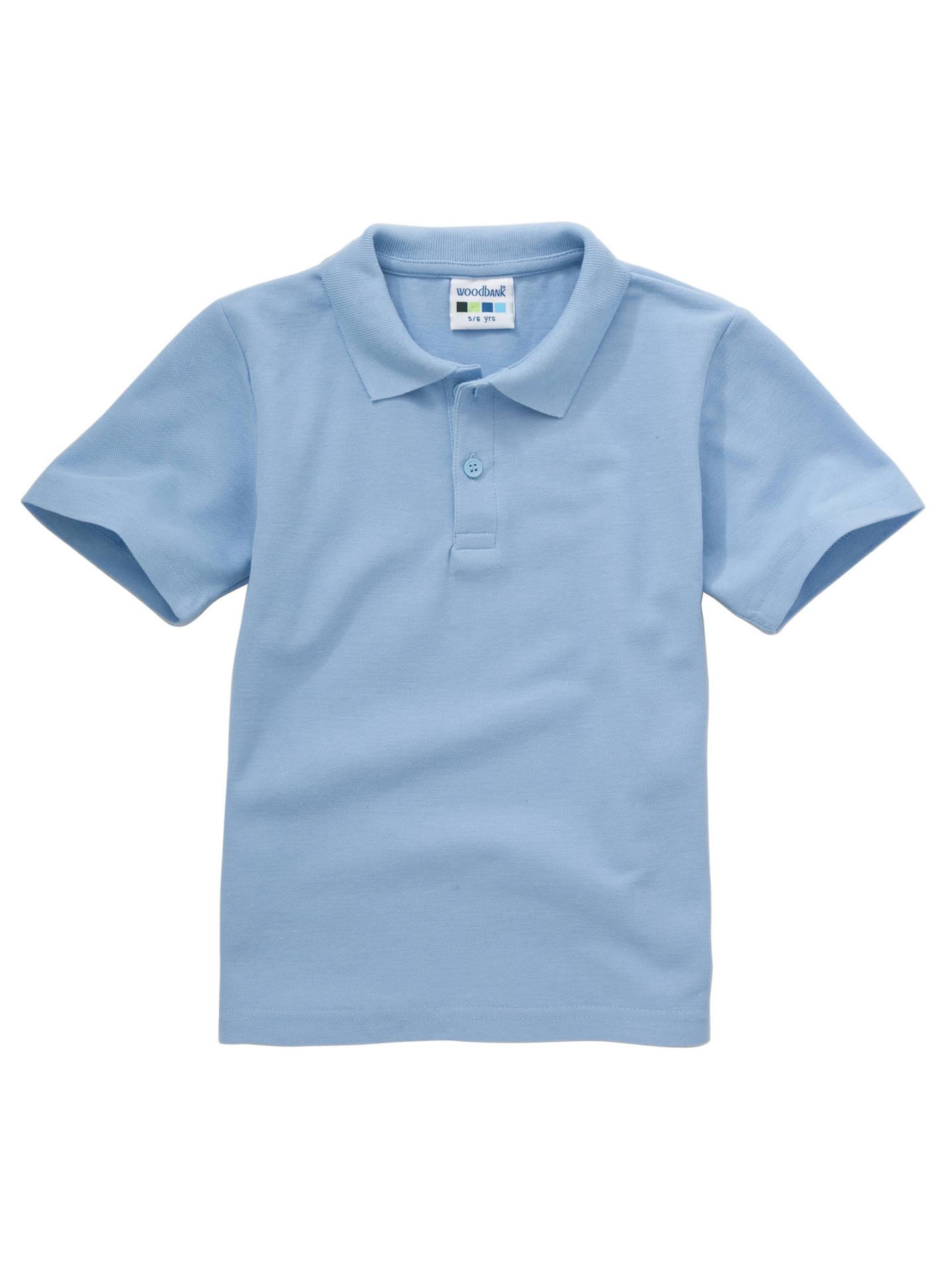Light Blue Polo Logo - Plain Unisex School Polo Shirt, Light Blue at John Lewis & Partners