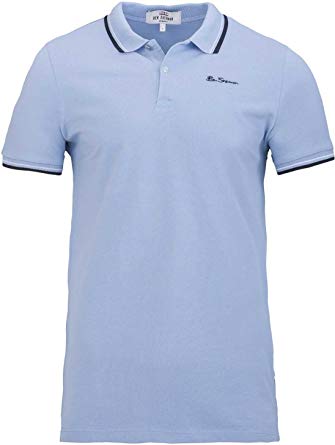 Light Blue Polo Logo - Ben Sherman Polo Shirt Mens Poloshirt Logo Shirt: Amazon.co.uk: Clothing