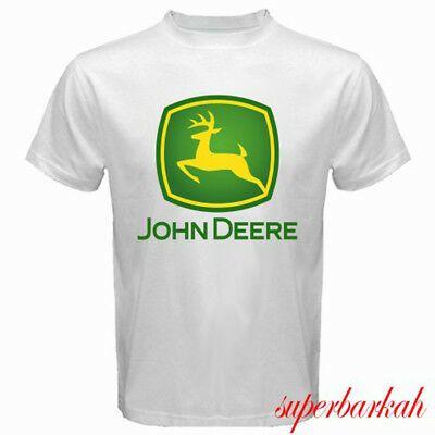 Deere and Company Logo - NEW JOHN DEERE Tractors Company Logo Men's White T-Shirt Size S-3XL ...