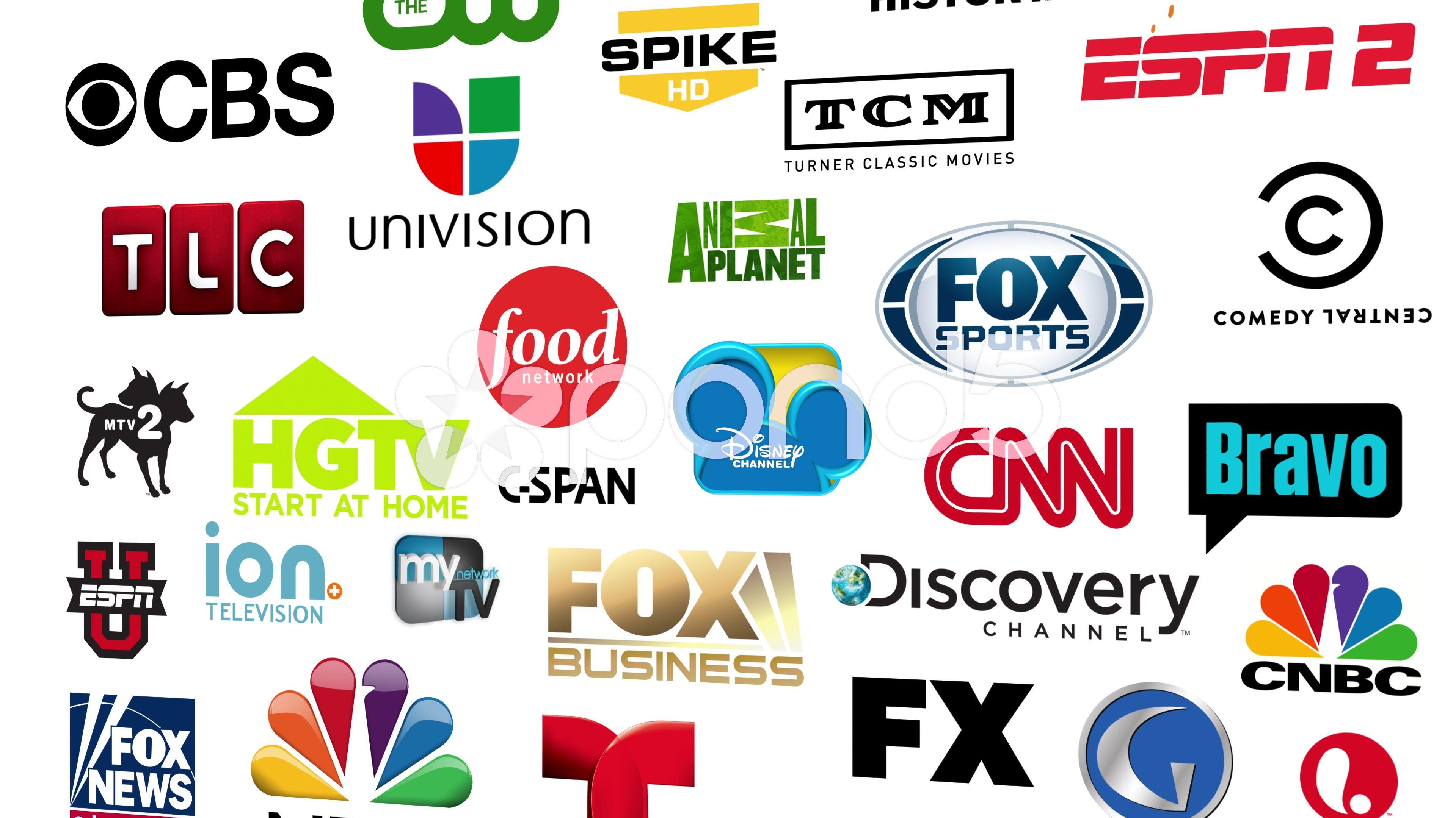 TV Network Logo - TV Networks Logos 4K Loop Stock Video