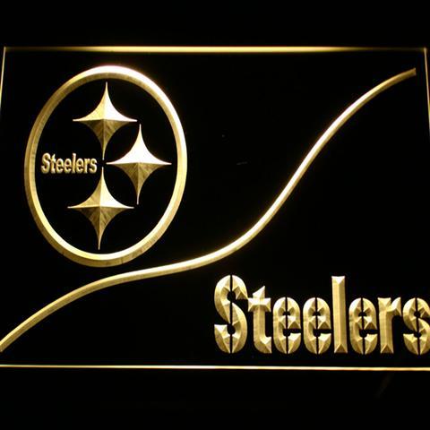 Black and Yellow Steelers Logo - Pittsburgh Steelers Logo 3D Neon Sign – Gear Gump