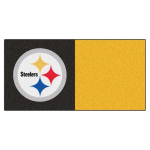 Black and Yellow Steelers Logo - FANMATS NFL - Pittsburgh Steelers Black and Yellow Nylon 18 in. x 18 ...