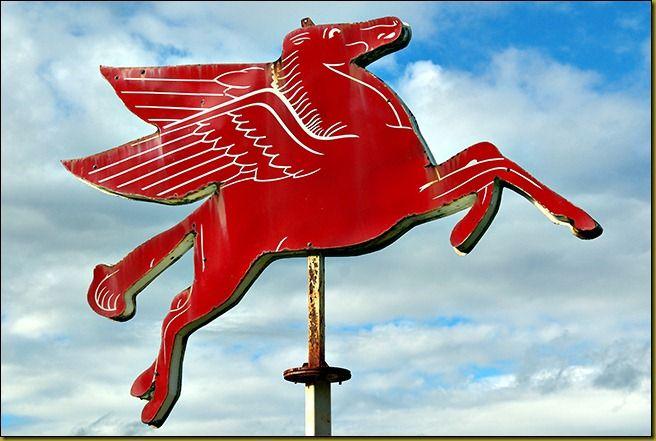 Oil Company Pegasus Logo - Vacuum Oil Company—Pegasus (The Flying Red Horse) — Abalook