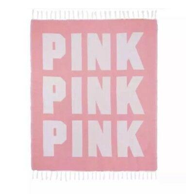 Pastel Beach Logo - NWT VICTORIAS SECRET VS PINK Beach Blanket Pastel Pink Logo Limited