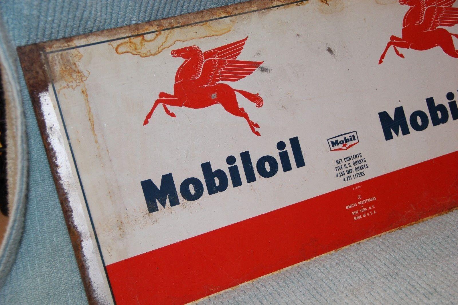 Oil Company Pegasus Logo - Vintage MOBIL OIL Company UNCUT sheet of a Can with Pegasus Logo ...