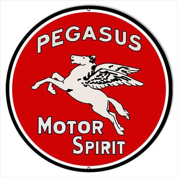 Oil Company Pegasus Logo - Pegasus Spirit Motor Oil, Large Aluminum Metal Sign, 3 Sizes