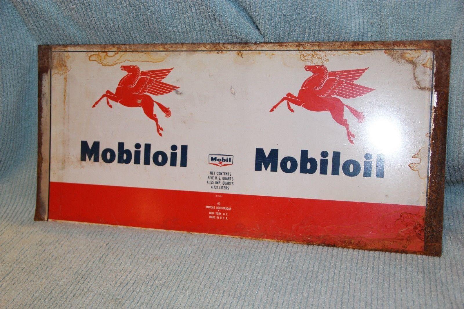 Oil Company Pegasus Logo - Vintage MOBIL OIL Company UNCUT sheet of a Can with Pegasus Logo ...