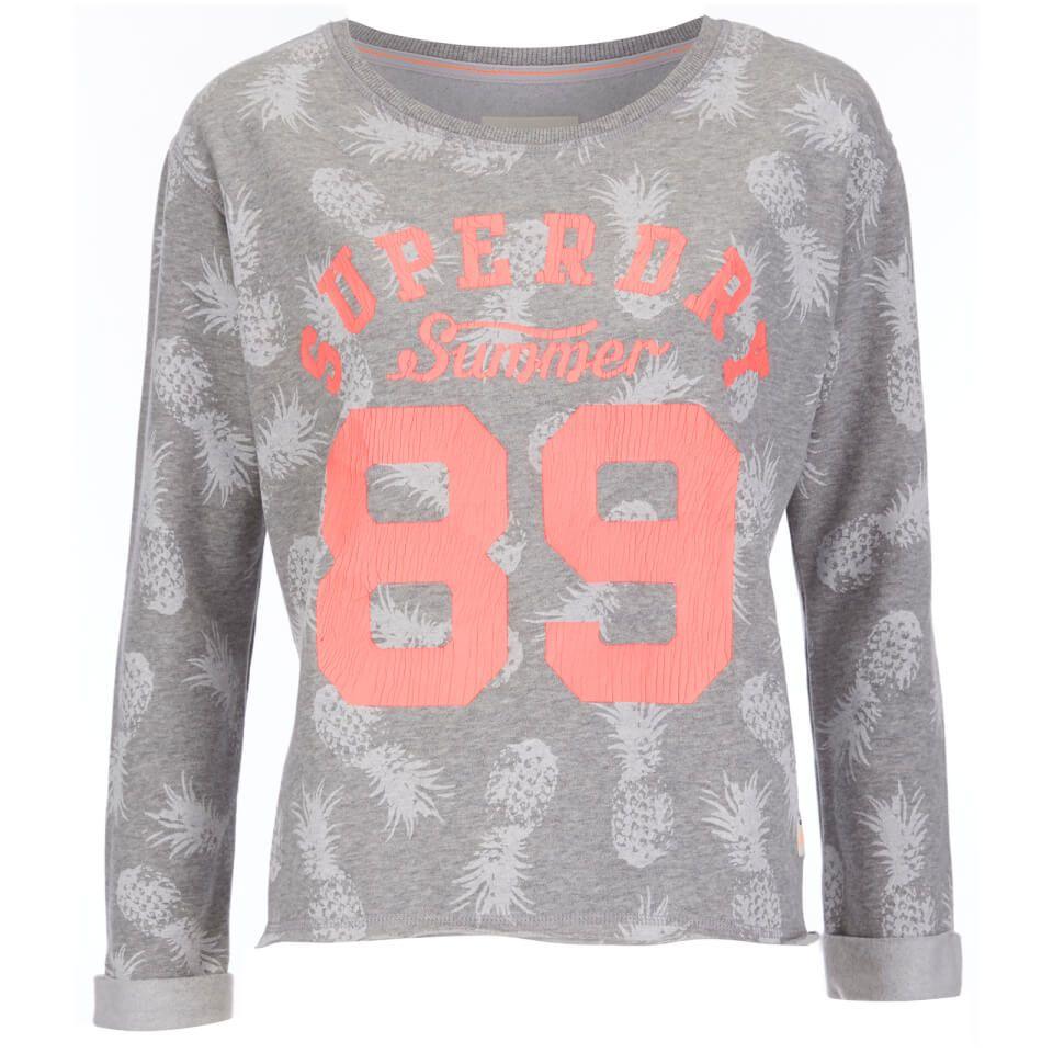 Pastel Beach Logo - Superdry Women's Pastel Beach Crew Neck Sweatshirt Marl