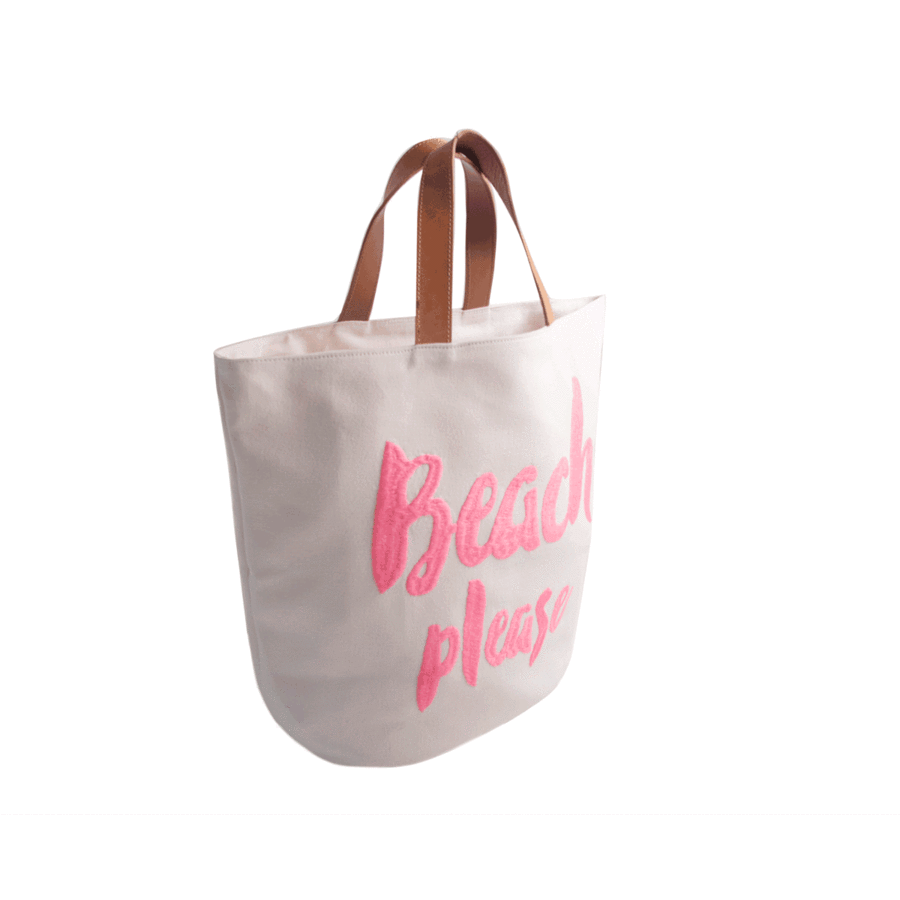 Pastel Beach Logo - Pastel Pink Please Beach Bag – Laetitia Djian Mx