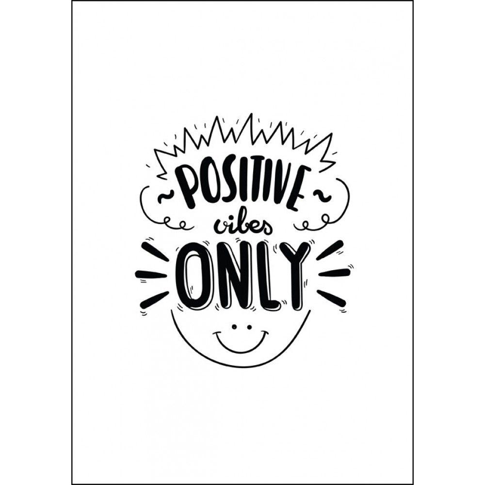 Cute Black and White Logo - Positive Vibes Only