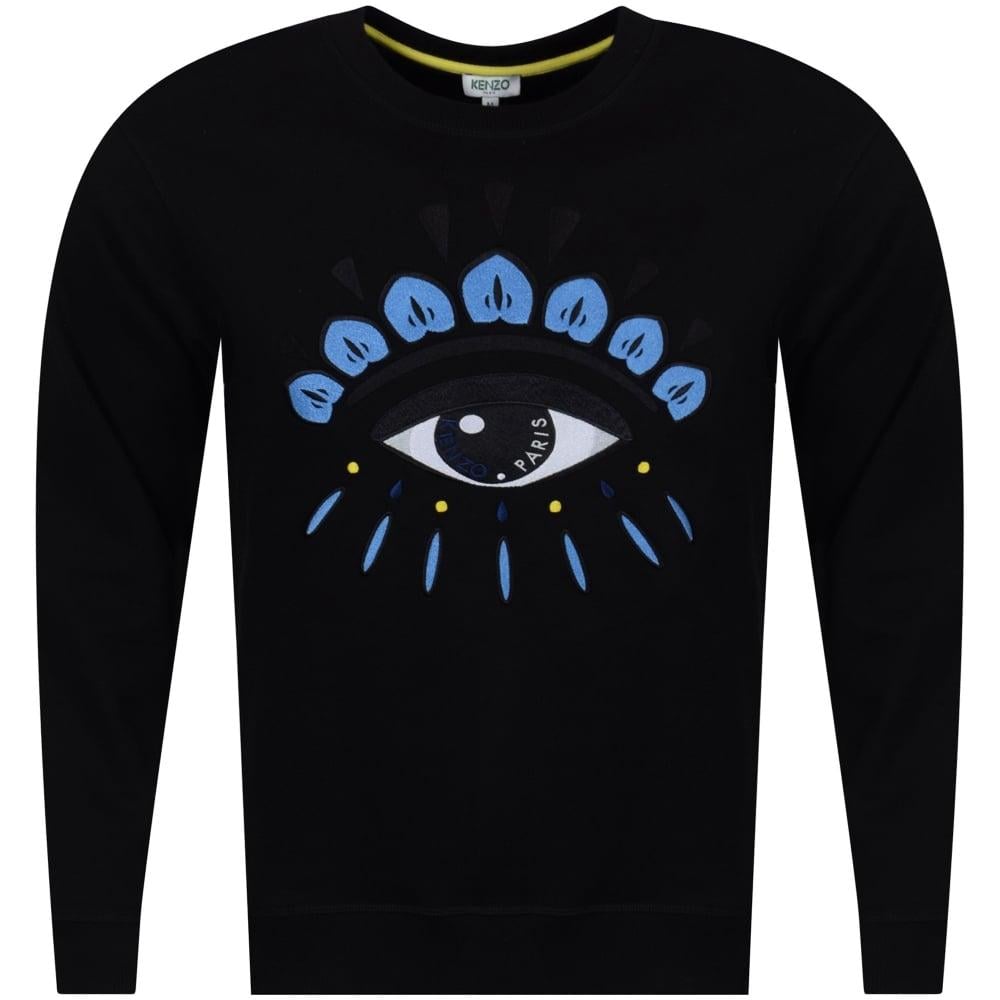 Kenzo Black Logo - KENZO Kenzo Black/Blue Eye Logo Sweatshirt - Men from Brother2Brother UK