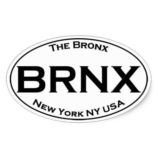 Bronx Logo - BRNX - The Bronx New York Oval Logo Oval Sticker | Zazzle.com