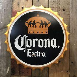 Vintage Corona Logo - CORONA EXTRA Lager Vintage Wall Sign Retro Tin Bar Man Cave Bottle ...
