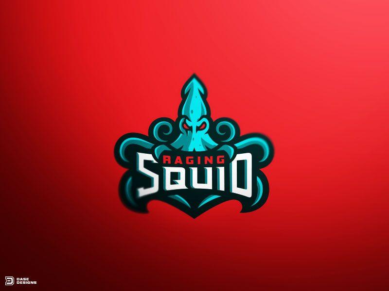 Squid Sports Logo - Raging Squid Mascot Logo