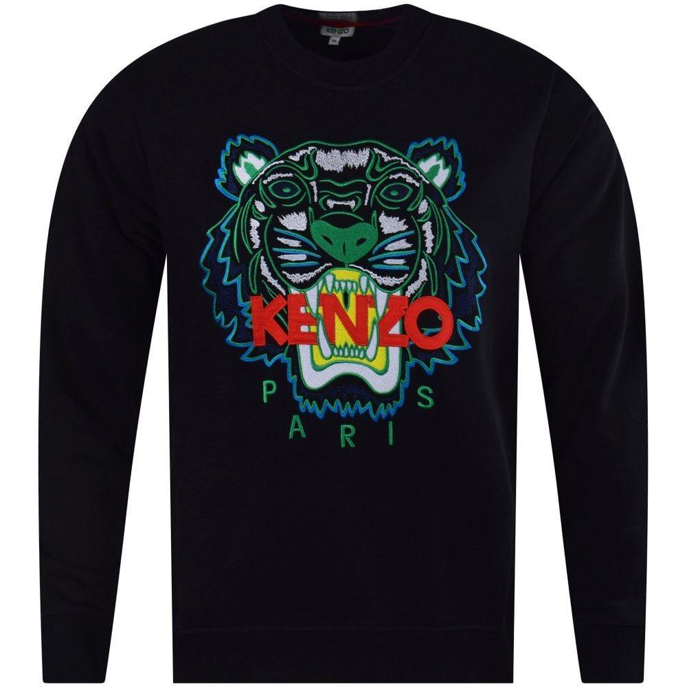 Kenzo Black Logo - KENZO Black Tiger Logo Sweatshirt from Brother2Brother UK