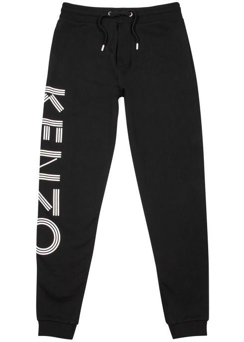 Kenzo Black Logo - KENZO Black logo-print cotton sweatpants - Harvey Nichols