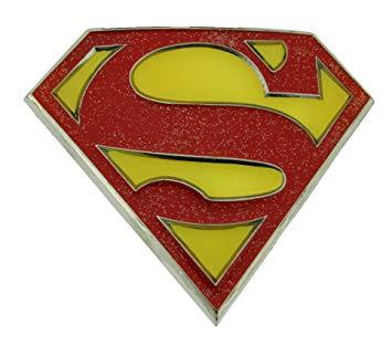 Red Yellow Superman Logo - Red With Yellow Superman Super Hero Logo Men Metal Belt