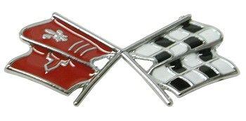 C3 Corvette Logo - C3 Corvette 1968 Console Cross Flags Emblem