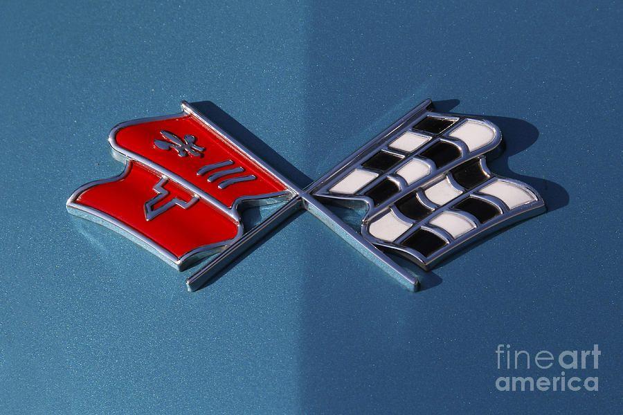 C3 Corvette Logo - Early C3 Corvette Emblem Blue Photograph