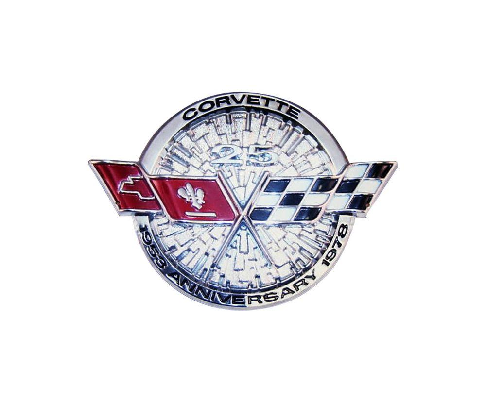 C3 Corvette Logo - C3 Corvette 1978 Front Emblem Metal Sign 25th Anniversary. Corvette