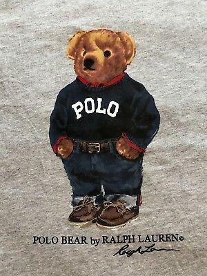 Polo Bear Logo - NEW POLO RALPH Lauren SWEATER BEAR LOGO GREY Tee T SHIRT RARE ...