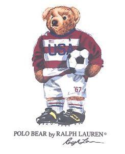 Polo Bear Logo - NEW Polo Ralph Lauren USA BEAR LOGO SOCCER HOODIE Sweatshirt RARE ...