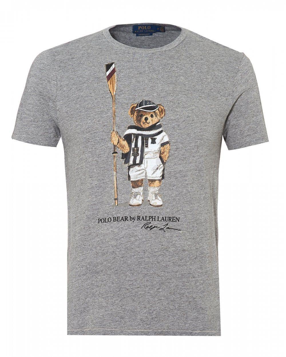 Polo Bear Logo - Ralph Lauren Mens Polo Bear Logo T Shirt, Classic Fit Grey Tee