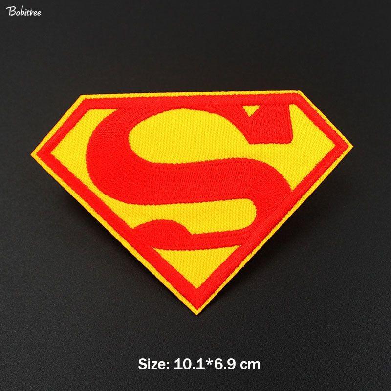 Red Yellow Superman Logo - Red Yellow Superman Embroidered Clothes Patch Iron On Badge ...